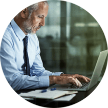 businessman working and using his laptop